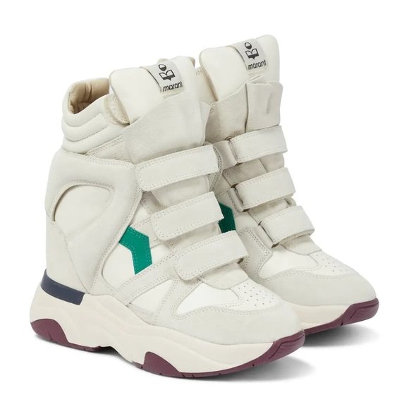 Isabel Marant Shoes - Isabel Marant Balskee White Leather Hightop Suede Sneakers Size 36